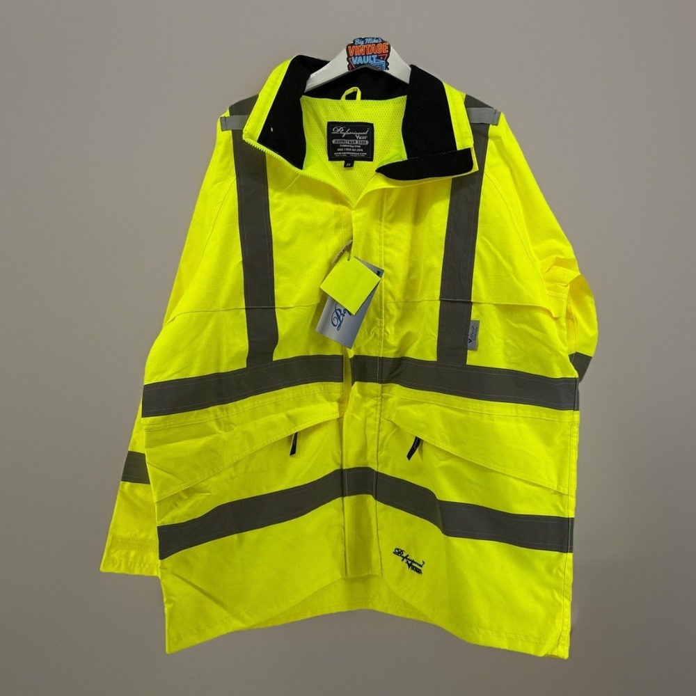 Viking Journeyman 300D Hi Vis ANSI Class 3 Waterproof Safety Rain Jacket 3XL